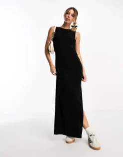 ASOS DESIGN Slash Neck Cowl Back Maxi Dress In Black -RIVER ISLAND || PULL & BEAR || ONLY Sales Store 205446482 4