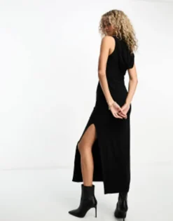 ASOS DESIGN Soft Touch Maxi Dress With Hood In Black -RIVER ISLAND || PULL & BEAR || ONLY Sales Store 205484854 3