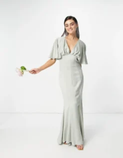 ASOS DESIGN Bridesmaid Drape Back Satin Maxi Dress With Button Back Detail -RIVER ISLAND || PULL & BEAR || ONLY Sales Store 22163115 4