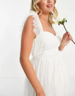 Anaya With Love Maternity Tulle Midaxi Dress In White -RIVER ISLAND || PULL & BEAR || ONLY Sales Store 22164150 3